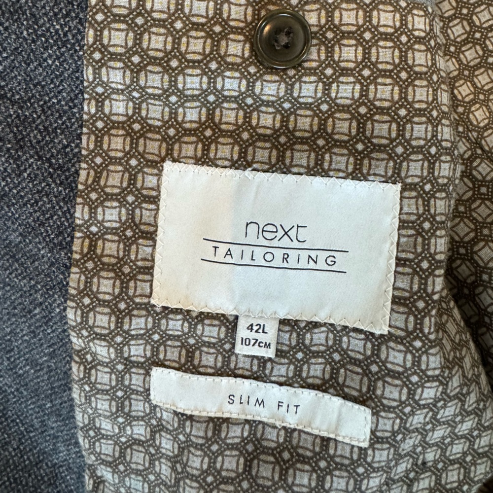 Next Tailoring Elbow Patch Blazer Wool Blend Mens… - image 6